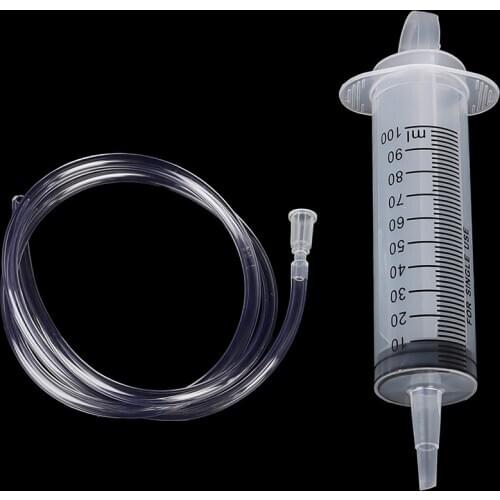 1pcs 100ml Large Capacity Syringe Reusable Pump Measuring With 1m Tube Feeding Ink