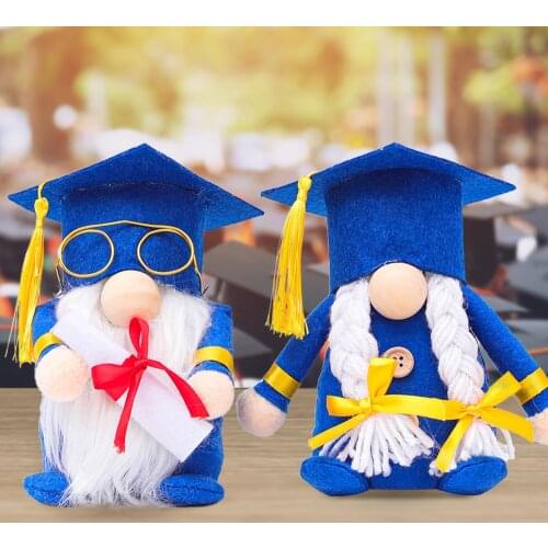 Blue Graduation Glasses Bachelor Doctor Faceless Rudolf Doll Decorative Toys
