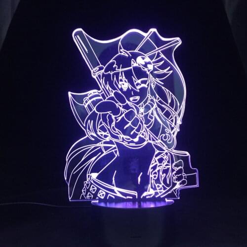 Anime Gurren Lagann Yoko Led Night Light for Bedroom Decor Birthday Gift Night Lamp Yoko Littner Light Gadget Dropshipping