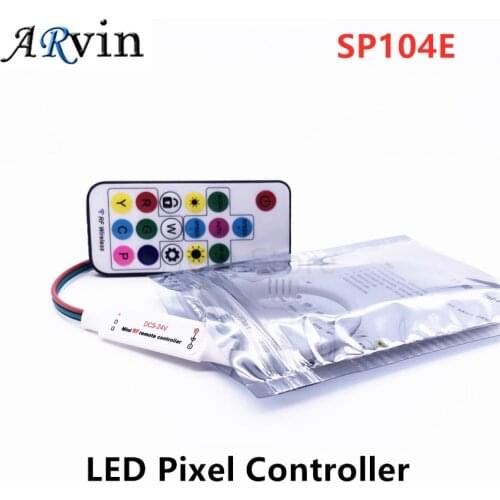 SP104E 17Key RGB LED Pixel Controller Led Light Dimmer RF Mini Wireless Remote LED Controller For WS2811 WS2812B SK6812 WS2813