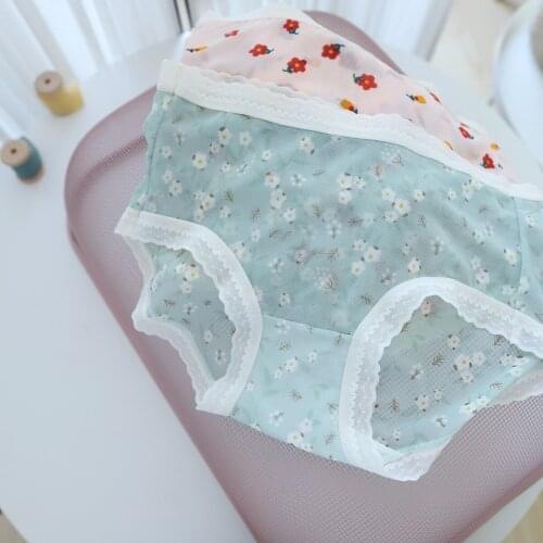 Summer fresh lace mesh Panties women Quality sweet Mid-rise Girly Seamless Panties lingerie women Panties N750