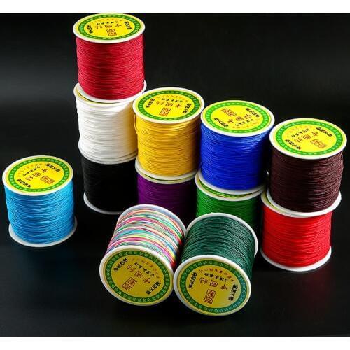 1mm 12 Colors 100m Nylon Cord Thread Chinese Knot Macrame Cord Bracelet Braided String DIY Tassels Beading String Thread