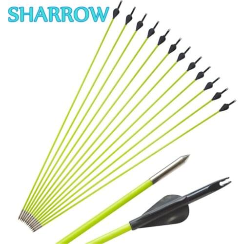 12/24pcs 30" Archery Fiberglass Arrows Points Tips OD 5mm SP 600 Shooting Glassfiber Arrow For Bow Shooting Training Accessories