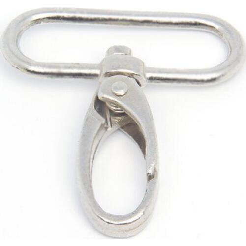 20pcs 1.5 Inch (38mm) Silver Zinc Alloy Metal Hook, Purse Clasp Hook Hardware