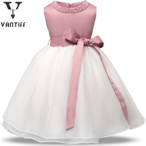 2021 New Fancy Baby Girls Dress For Baby Mesh Bow Princess Dress Birthday Dress Newborn Clothes Baby Party and Wedding Dresses