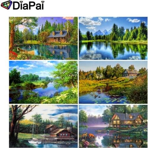 DIAPAI 5D DIY Diamond Painting 100% Full Square/Round Drill "Beautiful house scenery" 3D Embroidery Cross Stitch Home Decor