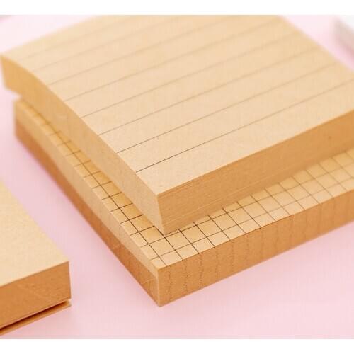 White Brown Blank With Grid Paper Mini Memo Pad Adhesive Note Planner Diary Book Marker Stickers Office School Supplies H6918