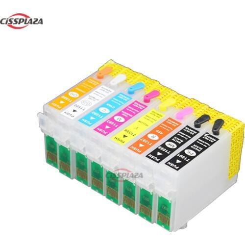 CISSPLAZA 159 NEW empty Refillable ink cartridges for Epson R2000 with ARC chips 1590-1599