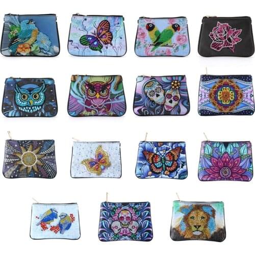 Flower Diamond Painting Purses,DIY Art Purse Cross Stitch Tote Bag Clutch Wallet Special Shaped Drill Women Handbag Crossbody