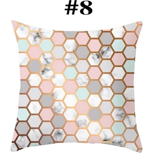 Geometric Printed Decorative Home Throw Square Pillow Case Waist Cover Home Decorative with 45*45cm Pillow Core