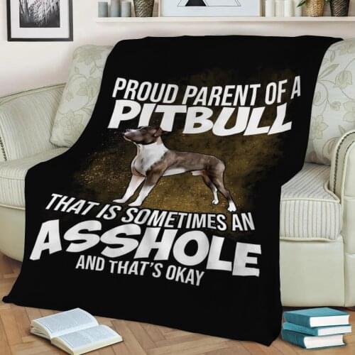 American Pitbull Terrier Flannel Throw Blanket 3D Printed Keep Warm Sofa Child Blanket Home Decor Textiles Dream Family Gift