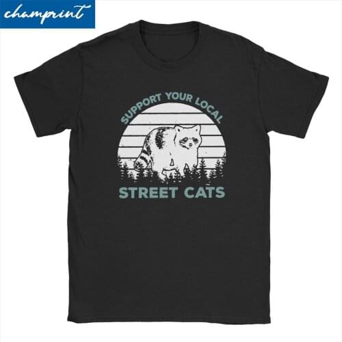 Men Womens Street Cats Support T Shirt Skunk Raccoon Possum Animal Lover Clothes Hipster Short Sleeve Tees Printed T-Shirts