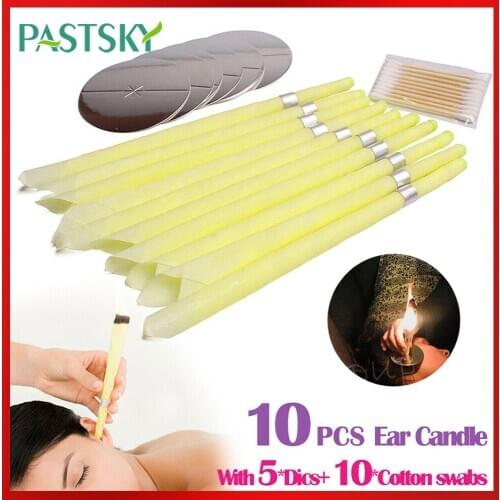 10-100 PCS Ear Candles Aromatherapy Ear Wax Removal Natural Beeswax Propolis Indiana Therapy Candling Cone Ear Care Clean Tool