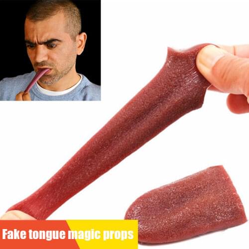 Fake Tongue Artificial Tongue Prop Stretchable Tongue Tricks Toys Jokes Prank Halloween Magicians Prop Horrible PAK5