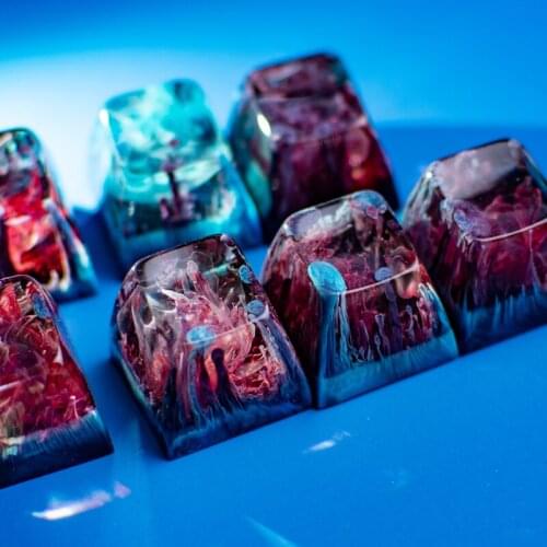 1 pcs Handmade Resin Keycap For Mx Switches Mechanical Keyboard Backlit Personality Resin Keycaps Oem / Sa Profile Random Color