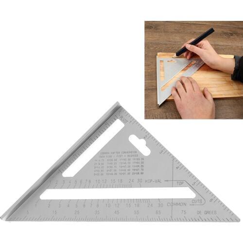 7 inch Aluminium Alloy Gauge Ruler Triangle Angle Protractor with 0.1 Accuracy and 1 Scale Value Tool for Industrial Measuring