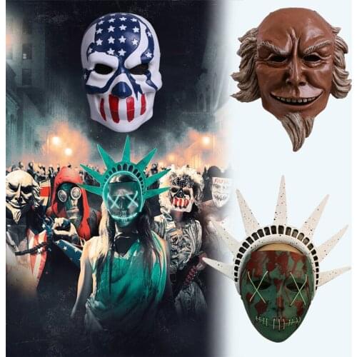 The Purge Mask Cosplay Costume Helmets Resin Masks Masquerade Halloween Party Props