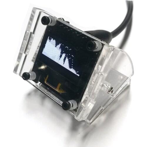 Mini 0.96 Inch Stereo Music Spectrum Display Analyzer Amplifier Audio Level Indicator Rhythm Analyzer with Shell