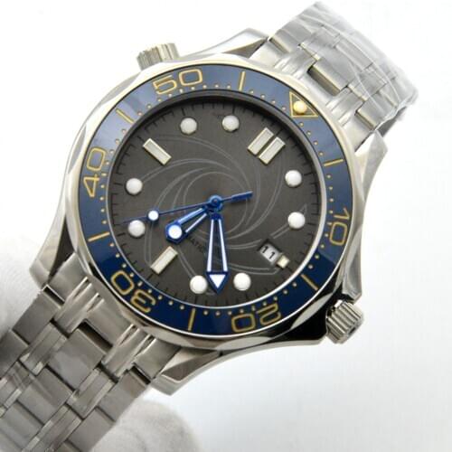 Grey circle Sterile dial hippocampus 300 series automatic mechanical watch mens watch steel band