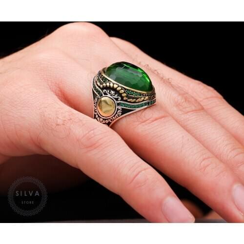 Zircon Stone 925 silver mens ring. Mens jewelry stamped with silver stamp 925 All sizes are available