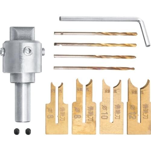 13pcs 6/8/10/12mm Bead Maker Kit Rotary Bead Drill Bits Woodworking Milling Cutter Set Qualtiy Cemented Carbide Concave cutter