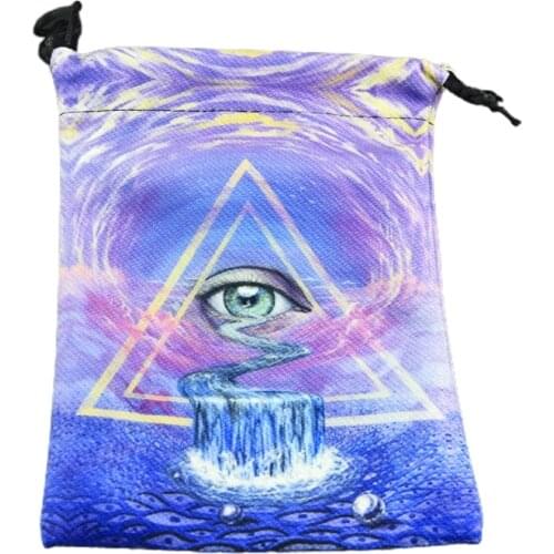Pendulum Divination Tablecloth Card Pad Runes Altar Table Cloth Constellation Board Game Printed Velvet Mini Tarot Bag