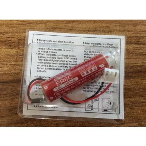 2PCS Original New AA 14500 ER6C 3.6V PLC Lithium Battery Batteries With Plug Free Shipping F2-40BL FX2N-48MT