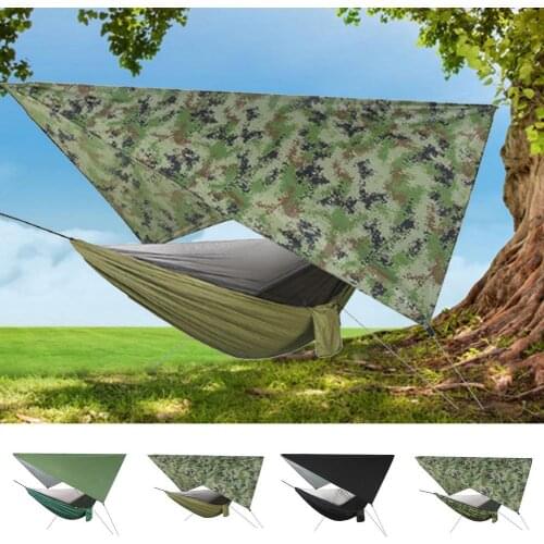 Outdoor Camping Hammock Set And ​Bug Net And Rainfly Tarp Camouflage Waterproof Sunshade Tent Tarp Foldable Portable Hammock K