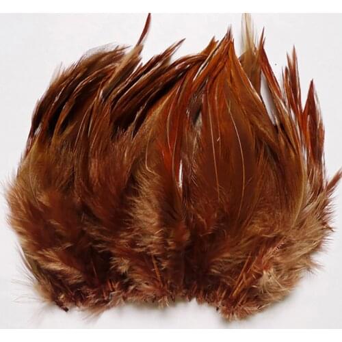 50Pcs Brown10-15cm Pheasant Chicken Neck Feathers For DIY Crafts Rooster Plumas Jewelry Dreamcather Earring Accessory Decoration