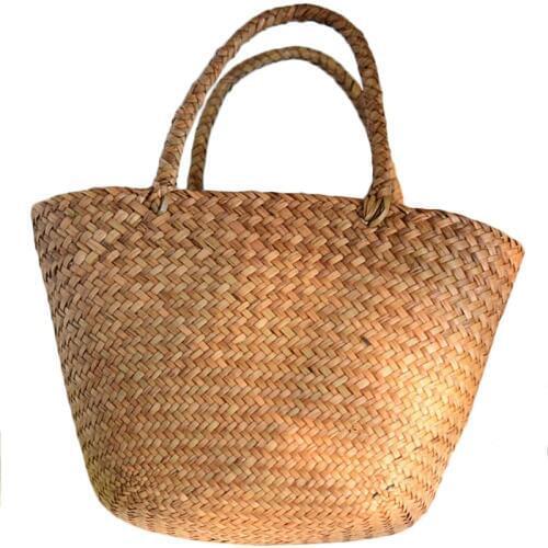 Casual Straw Bag Natural Wicker Tote Bags Women Braided Handbag For Garden Handmade Mini Woven Rattan Bags