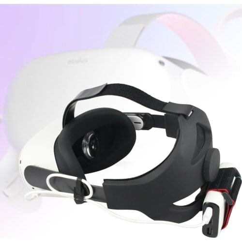 Faixa de cabeça ajustável, adequada para oculus quest 2 acessórios de óculos cinto de conexão de energia