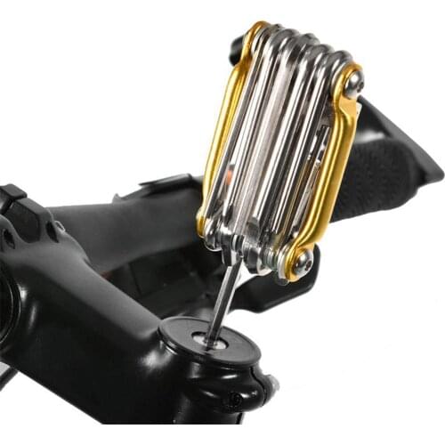 RockBros 11 in 1 Cr-Mo Metal Bike Bicycle Multi-Function Mini Pocket Repair Tool Tools Ferramentas Set Kit 6 Hex Opener