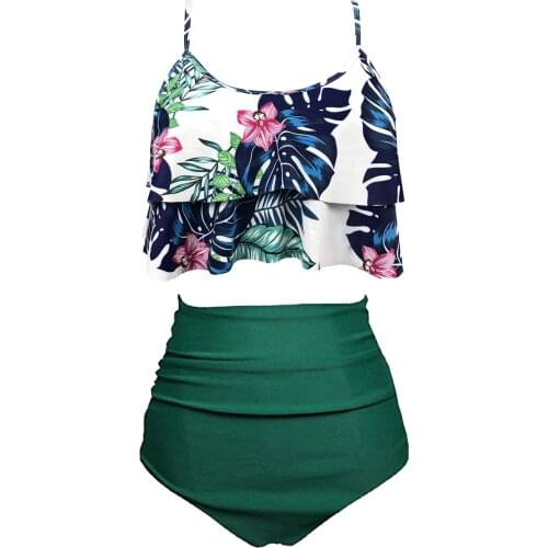 Sexy Bikini Set Printed Sleeveless Round Neck Sling Summer Swimwear for Women Casual Fashion Maillot De Bain Bikinis Mujer 2021