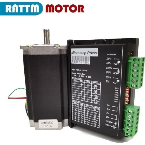 Nema 23 Stepper motor set with driver 112mm 425 Oz-in, 3A 23HS2430 stepping motor & FMD2740C driver