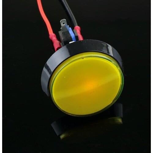 LED Light Lamp 60MM Big Round Arcade Video Game Player Push Button Switch 1PCS yellow