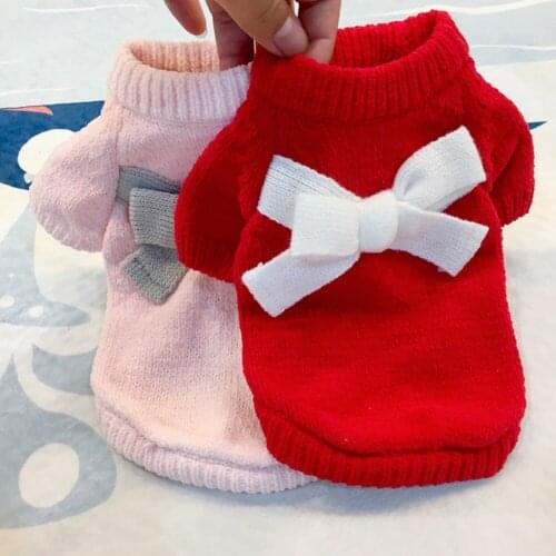 Dog Bow Sweater Luxury Cute Dog Clothes Soft for Small Medium Large Breed Pet Dog Clothes XS-XL