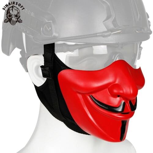 Tactical Mask Smiling Hannya Halloween Airsoft Masks FAST Helmet Mask For CS Shooting Target Cosplay Paintball Accessories