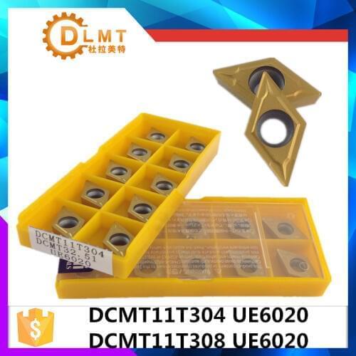 20pcs DCMT11T304 UE6020 DCMT11T308 UE6020 Internal Turning Tools Carbide inserts Cutting Tool CNC Tools Lathe tools Lathe cutter