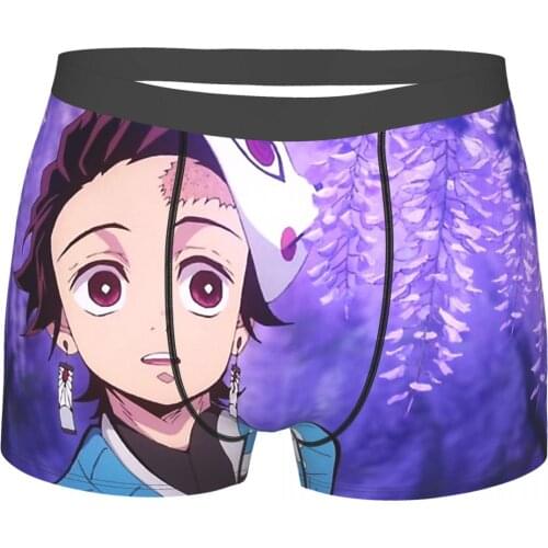 TANJIRO Demon Slayer Kimetsu No Yaiba Kamado Anime Underpants Breathbale Panties Male Underwear Print Shorts Boxer Briefs
