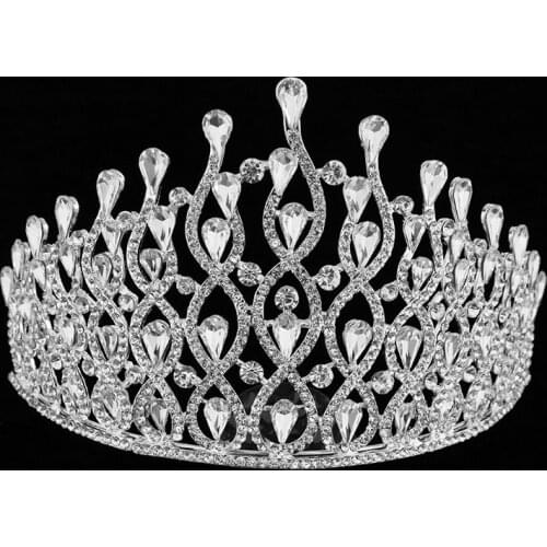 Bridal Jewelry Tiara Queen New Big Crown Women Crystal Tiaras Hair Jewelry Wedding Hair Accessories Tiaras Crowns Headband Girls