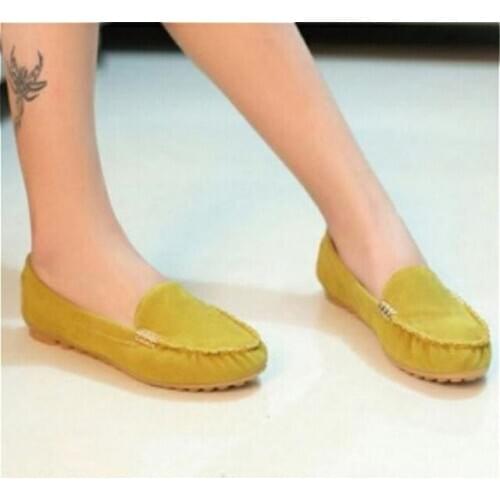 2021 Spring women flats casual shoes big size 44 female flat loafers flock shoes slips slip-on flat womens Shoes Soft Round Toe