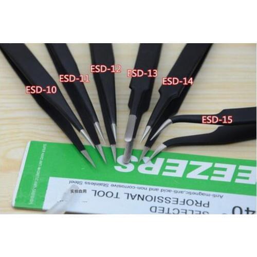 1set 6pcs / set Different size Vetus ESD Tweezers Tweezer ESD-10 ESD-11 ESD-12 ESD-13 ESD-14 ESD-15