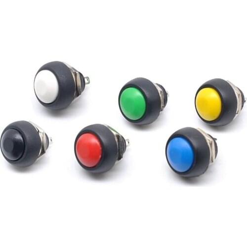1Pcs 2Pin Mini Switch 12mm 1A waterproof switch pbs33b 12v momentary Push button Switch reset Non-locking pbs-33b