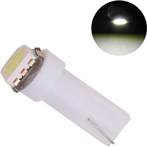 10Pcs T5 5050 1SMD LED 12V 0.5W Bulbs for Dashboard Gauge Light Lamp Car Accessories