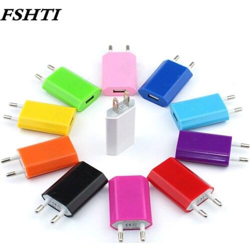 1000pcs DHL Free EU USB wall charger for Apple iPhone 6 6s 7 plus iPod Colorful EU Plug AC USB Adapter For iPod iPhone4 4s 5S 5G