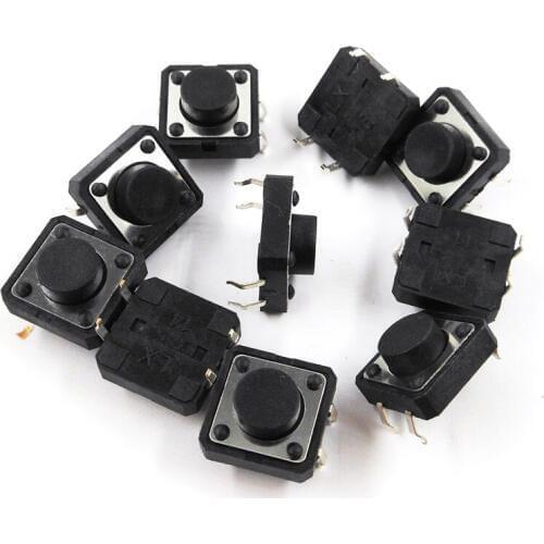 12*12*6 MM DC12V 0.5A 4 Feet Direct Plug-in Small Push Button Switch 12x12x6 Copper Foot Toy Switches10PCS/LOT