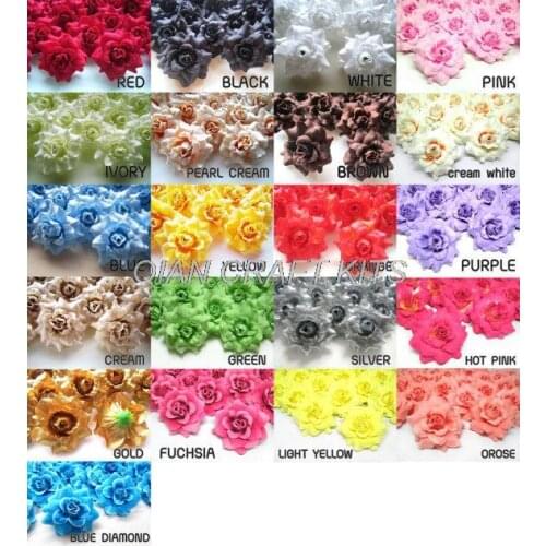 120 mini Roses Heads Single Tone - Artificial Silk Flower - 1.75 inches for Wedding Work, Make Hair clips, headbands