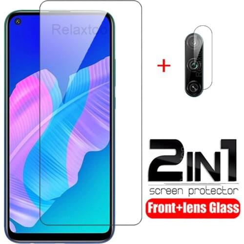 2IN1 Screen Protector Tempered Glass For Huawei P40 Lite E protective Glass For Huawei P30 Lite P40 Nova 7i 6 se Camera Lens