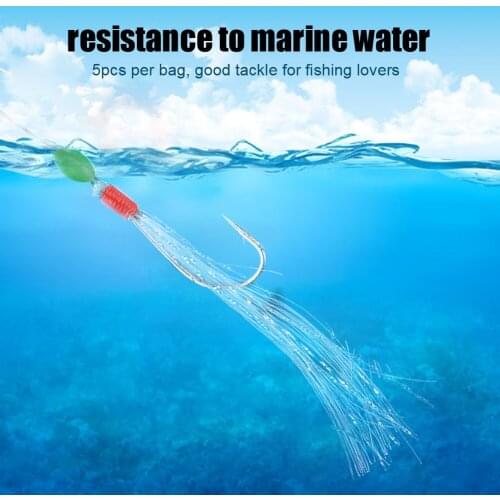 25pcs Luminous Bead Steel Hook Nylon Line Fishing Rig Tackle Accessory Move In Water And Reflect Light To Lure Fish