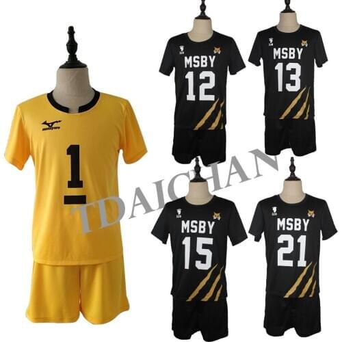 4pics Haikyuu Cosplay Costume MSBY Volleyball Club Karasuno High School Shoyo Hinata Kotaru Bokuto Sportswear Jerseys Uniform